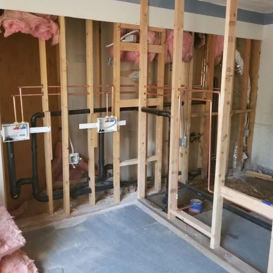 Copper pipe rough-in and plumbing installation in Rocky River